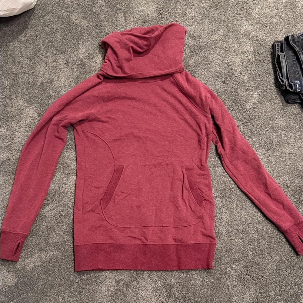 L.L. Bean Women's Cowl Neck Sweater in Deep Red